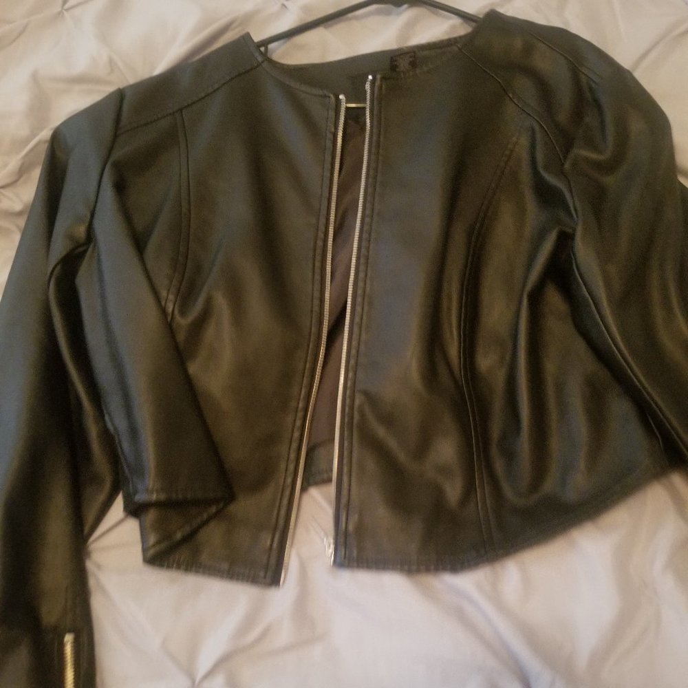 Black faux leather jacket